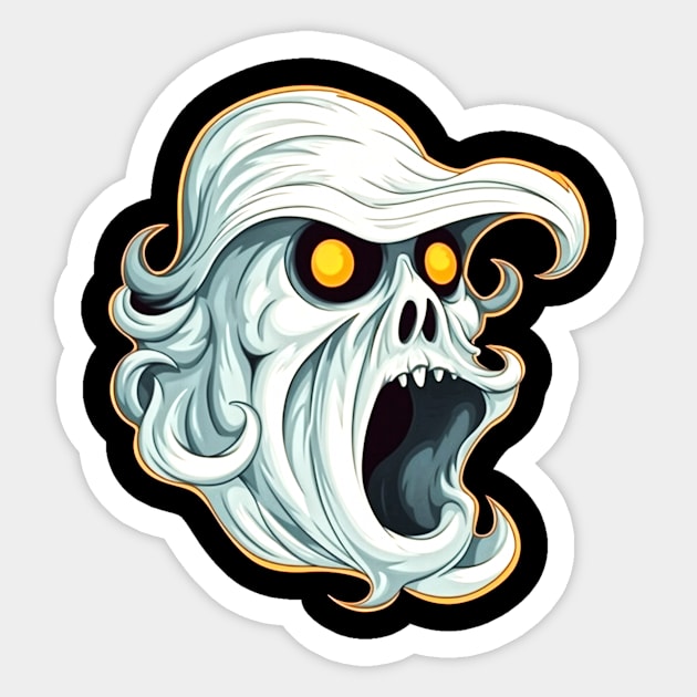 Eerie Halloween Ghoul Art - Spooky Season Delight Sticker by Captain Peter Designs